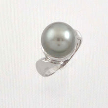 Load image into Gallery viewer, Solid Sterling Silver .925 Silver-Grey Tahitian Pearl Solitaire Ring