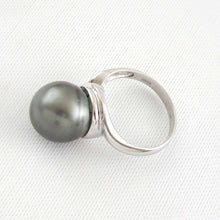 Load image into Gallery viewer, Solid Sterling Silver .925 Light Silver Tahitian Pearl Solitaire Ring