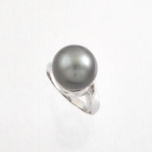 Load image into Gallery viewer, Solid Sterling Silver .925 Light Silver Tahitian Pearl Solitaire Ring