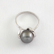 Load image into Gallery viewer, Solid Sterling Silver .925 Silver-Grey Tahitian Pearl Wrap Ring