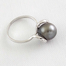 Load image into Gallery viewer, Solid Sterling Silver .925 Silver-Grey Tahitian Pearl Wrap Ring