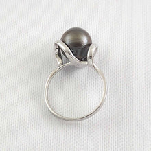 Load image into Gallery viewer, Solid Sterling Silver .925 Silver-Grey Tahitian Pearl Wrap Ring