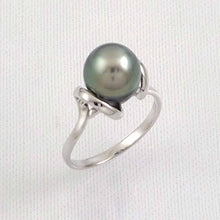 Load image into Gallery viewer, Solid Sterling Silver .925 Green-Grey Tahitian Pearl Wrap Ring
