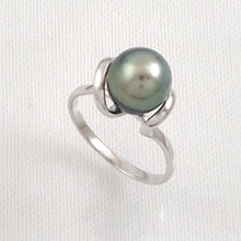 Load image into Gallery viewer, Solid Sterling Silver .925 Green-Grey Tahitian Pearl Wrap Ring