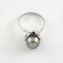 Load image into Gallery viewer, Solid Sterling Silver .925 Green-Grey Tahitian Pearl Wrap Ring