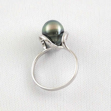 Load image into Gallery viewer, Solid Sterling Silver .925 Green-Grey Tahitian Pearl Wrap Ring