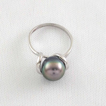 Load image into Gallery viewer, Solid Sterling Silver .925 Peacock-Tone Tahitian Pearl Wrap Ring
