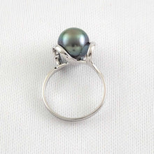 Load image into Gallery viewer, Solid Sterling Silver .925 Peacock-Tone Tahitian Pearl Wrap Ring