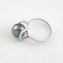 Load image into Gallery viewer, Solid Sterling Silver .925 Peacock-Tone Tahitian Pearl Wrap Ring
