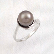 Load image into Gallery viewer, Solid Sterling Silver .925 Black-Grey Tahitian Pearl Solitaire Ring