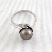 Load image into Gallery viewer, Solid Sterling Silver .925 Black-Grey Tahitian Pearl Solitaire Ring
