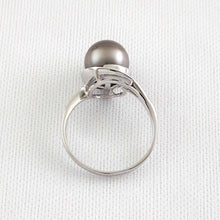 Load image into Gallery viewer, Solid Sterling Silver .925 Black-Grey Tahitian Pearl Solitaire Ring