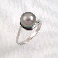 Load image into Gallery viewer, Solid Sterling Silver .925 Peacock-Tone Tahitian Pearl Solitaire Ring