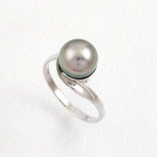 Load image into Gallery viewer, Solid Sterling Silver .925 Peacock-Tone Tahitian Pearl Solitaire Ring