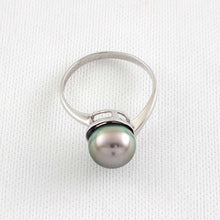 Load image into Gallery viewer, Solid Sterling Silver .925 Peacock-Tone Tahitian Pearl Solitaire Ring