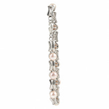 Load image into Gallery viewer, Lavender Freshwater Pearl Bracelet – 9-Segment Solid 925 Sterling Silver Links