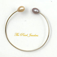 Load image into Gallery viewer, 9400278- DOUBLE PEACH &amp; PINK CULTURED PEARL CUFF BRACELETS
