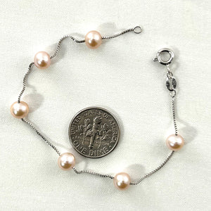 9401094-Pink-Cultured-Pearl-Bracelet-.925-Silver-Box-Chain-Links