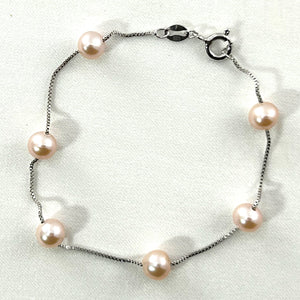 9401094-Pink-Cultured-Pearl-Bracelet-.925-Silver-Box-Chain-Links