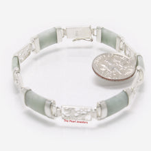 Load image into Gallery viewer, Celadon Green Jade Dragon Design Bracelet – 925 Sterling Silver