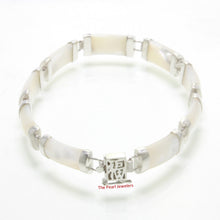 Load image into Gallery viewer, Mother of Pearl Bracelet – 9-Segment Sterling Silver Design