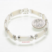 Load image into Gallery viewer, Mother of Pearl Bracelet – 9-Segment Sterling Silver Design