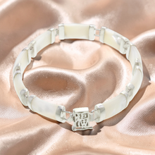 Load image into Gallery viewer, Mother of Pearl Bracelet – 9-Segment Sterling Silver Design