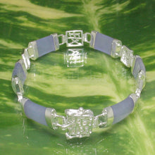 Load image into Gallery viewer, Lavender Jade Bracelet with Chinese Characters – 925 Sterling Silver