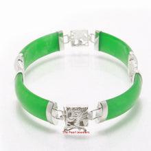 Load image into Gallery viewer, Green Jade Dragon Design Bracelet – Sterling Silver 925