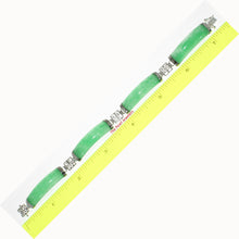 Load image into Gallery viewer, Green Jade Chinese Character Bracelet – 925 Sterling Silver
