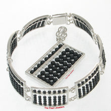 Load image into Gallery viewer, Silver .925 Abacus Design Black Onyx Bracelet, Earrings, Pendant, Ring Set
