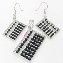 Load image into Gallery viewer, Silver .925 Abacus Design Black Onyx Bracelet, Earrings, Pendant, Ring Set