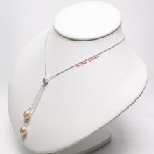 Load image into Gallery viewer, Solid Silver .925 CZ Pearl Necklace – Multi Color Options