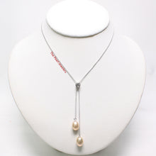 Load image into Gallery viewer, Solid Silver .925 CZ Pearl Necklace – Multi Color Options