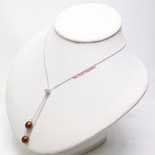 Load image into Gallery viewer, Solid Silver .925 CZ Pearl Necklace – Multi Color Options