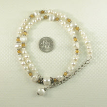Load image into Gallery viewer, White Pearl &amp; Multi-Color Crystal Necklace
