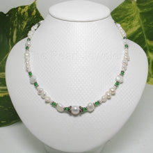 Load image into Gallery viewer, White Pearl &amp; Multi-Color Crystal Necklace