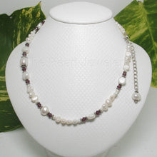 Load image into Gallery viewer, White Pearl &amp; Multi-Color Crystal Necklace