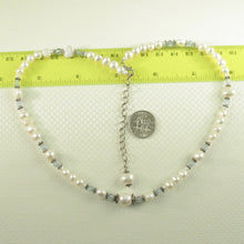 Load image into Gallery viewer, White Pearl &amp; Multi-Color Crystal Necklace