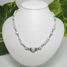 Load image into Gallery viewer, White Pearl &amp; Multi-Color Crystal Necklace