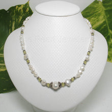 Load image into Gallery viewer, White Pearl &amp; Multi-Color Crystal Necklace