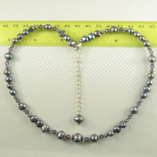 Load image into Gallery viewer, Black Pearl &amp; Multi-Crystal Necklace