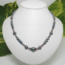 Load image into Gallery viewer, Black Pearl &amp; Multi-Crystal Necklace