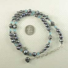 Load image into Gallery viewer, Black Pearl &amp; Multi-Crystal Necklace