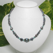 Load image into Gallery viewer, Black Pearl &amp; Multi-Crystal Necklace
