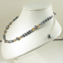 Load image into Gallery viewer, Black Pearl &amp; Multi-Crystal Necklace