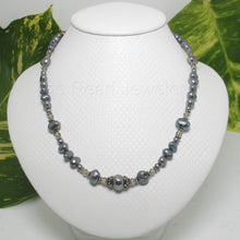 Load image into Gallery viewer, Black Pearl &amp; Multi-Crystal Necklace