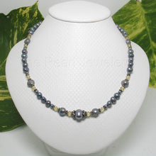Load image into Gallery viewer, Black Pearl &amp; Multi-Crystal Necklace