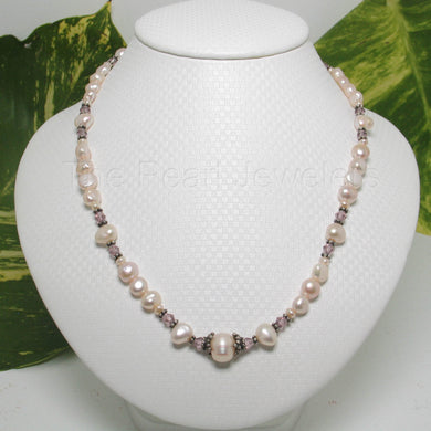 Pink Pearl & Multi-Crystal Necklace
