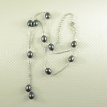 Load image into Gallery viewer, Solid Silver .925 Black Pearl Tin-Cup Necklace